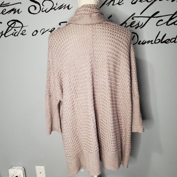 East Adeline Light Mauve Cowl Neck Sweater with Kangaroo Pocket, XL - Picture 4 of 8